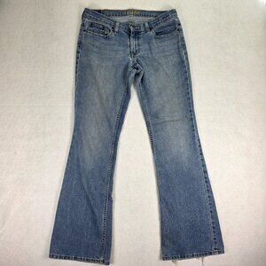 American Eagle Jeans Womens 8 Long Blue Skinny Flare Low Rise Stretch Denim